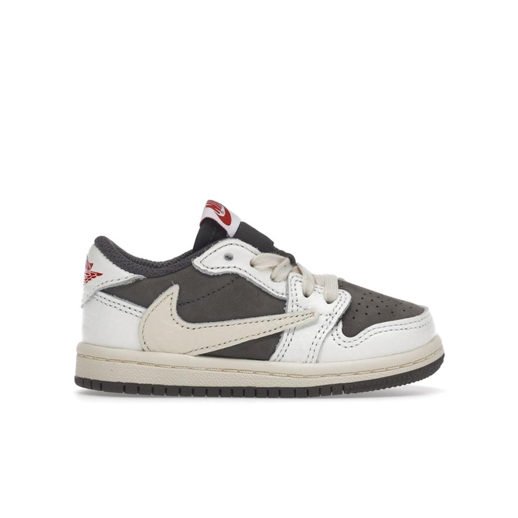 Dětské tenisky Travis Scott x Air Jordan 1 Retro Low OG TD Reverse Mocha Hnědé Sail University-Red DO5441-162