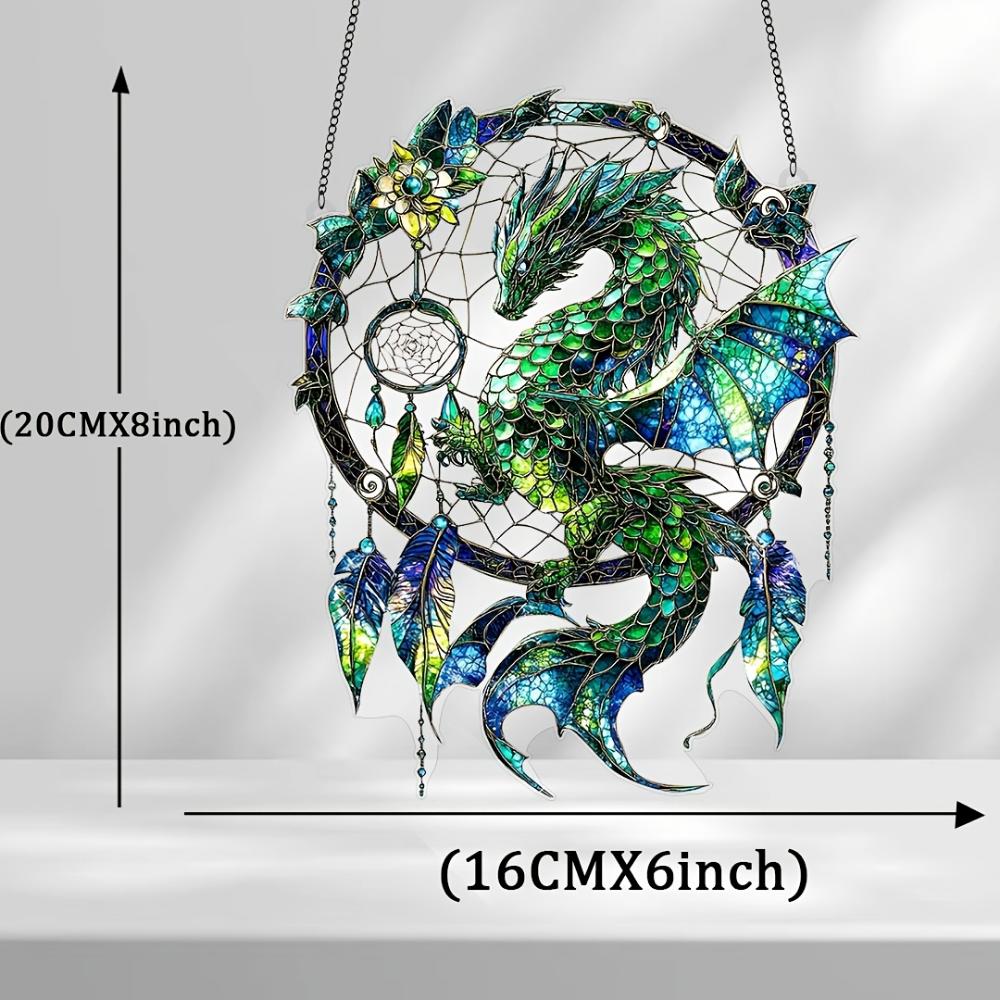 2D Flat Acrylic Magic Dragon Dream Catcher Garden Sun Catcher Window Hanging Decorative Gifts,birthday Party Decoration,home,office,outdoor Decoration