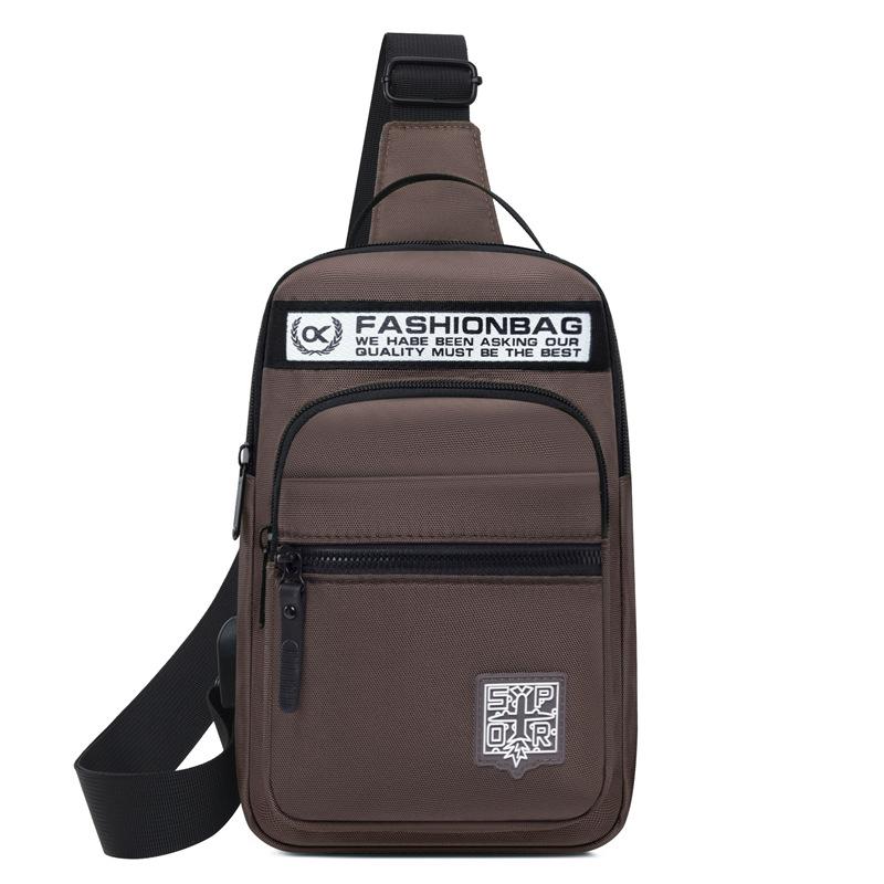 Breast bag men's high-end new single shoulder satchel casual fashion Oxford cloth chest bag outdoor sports lightweight backpack