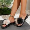 Shoes for Women 2024 Plus Size Women's Slippers Outdoor Casual Slippers Women Mixed Colors Floral Round Toe Flat Shoes Female