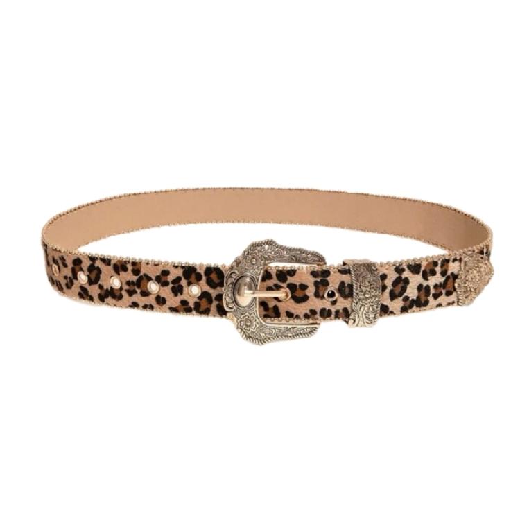 2000s Waistbelt for Women Decorative Belt for Pants Skirt Fashion Leopard Pattern Belt Popular Belt Elegant Buckle Belt