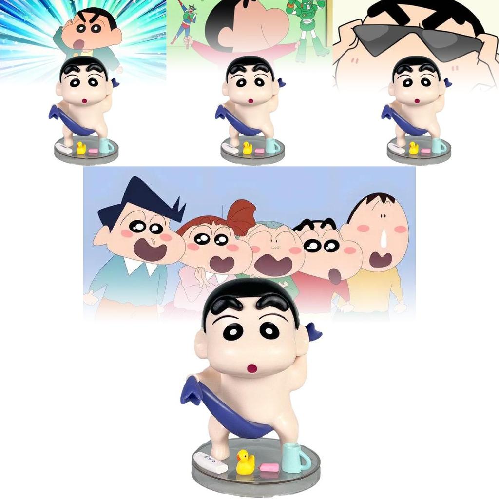 Adorable Crayon Shin-chan Pvc Figure Bathroom Theme Collectible Doll 13cm Height