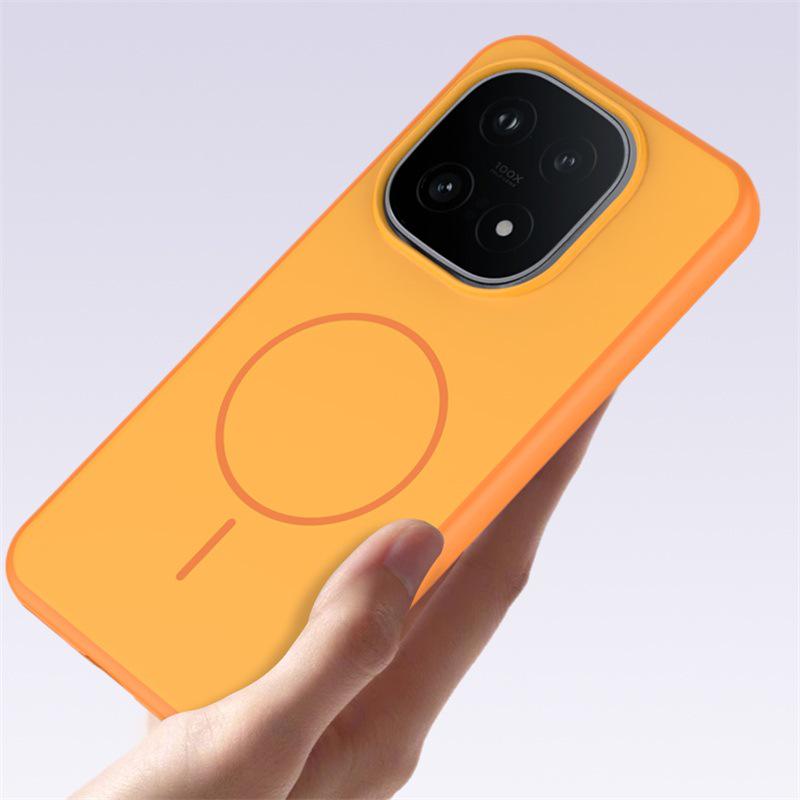 Oppo Find X9 Pro Matný magnetický kroužek, Pocit kůže, Odolný proti pádu, Barevné blokování, Kompatibilní s iQoo 15