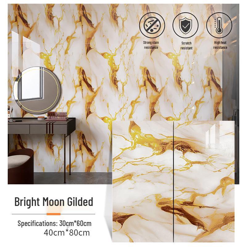 Waterproof Gold-Plated Imitation Tile Wall Sticker for Bathroom and Kitchen Renovation