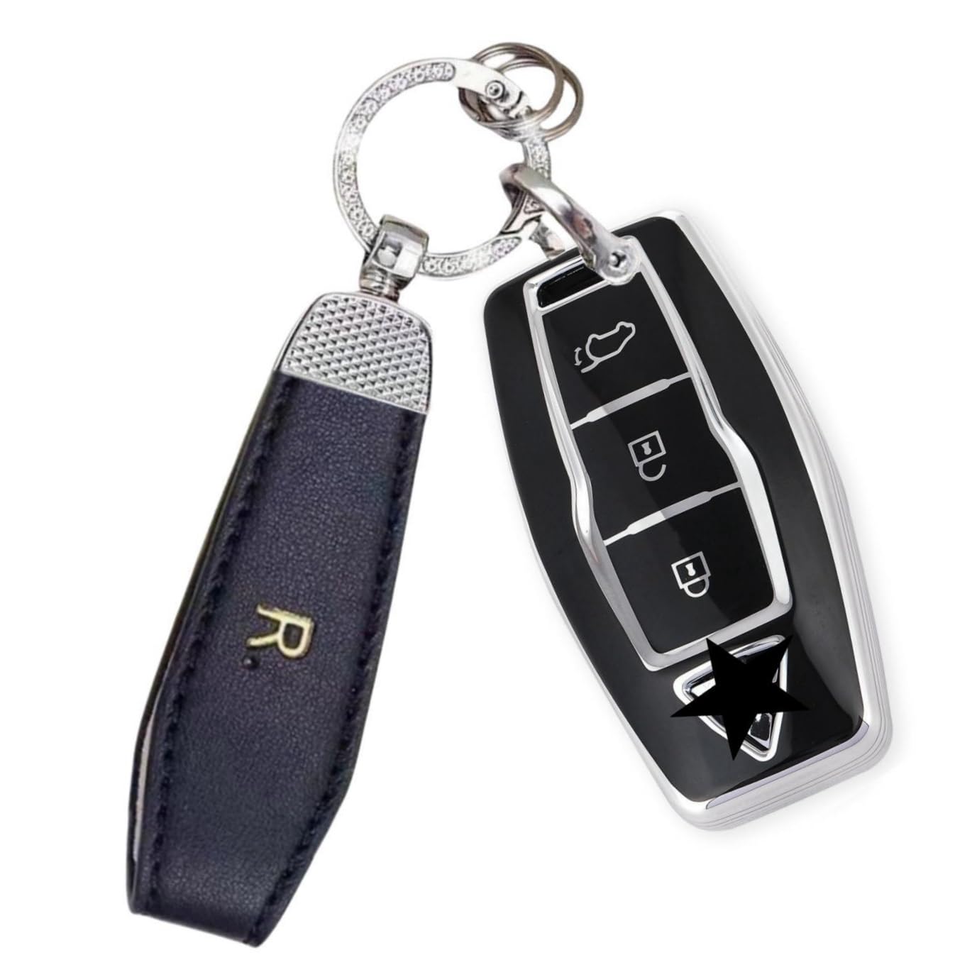 

[YANMW] New Outlander Key Case Compatible Mitsubishi New Outlander PHEV GN0W Smart Key Case Key Case серебряный