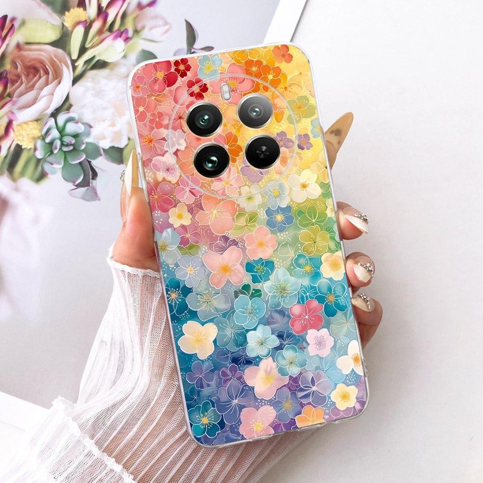 For Realme 12+ 12X 12 5G Cute Flower Butterfly Cat Painted Case For Realme12 5G 12 Plus 12X 12Plus Soft Silicone TPU Phone Cases