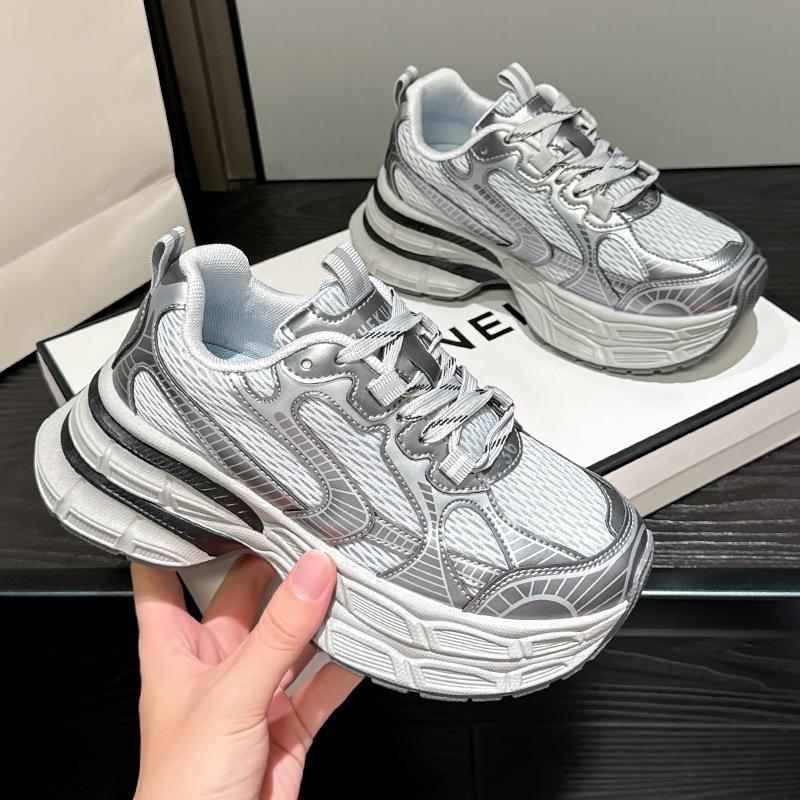 Paris platform dad shoes new spring and autumn breathable mesh heightening casual sports shoes single shoes