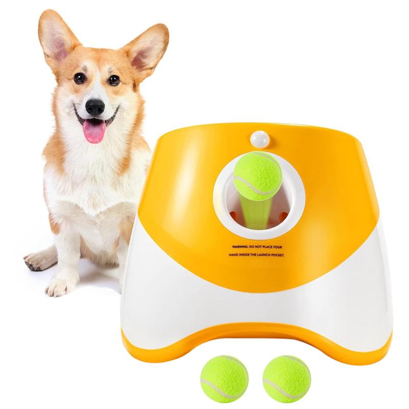 A95I-Fun Interactive Dog Tennis Launcher Automatic Chase Mini Throwing Pinball Machine Rechargeable Pet Plaything