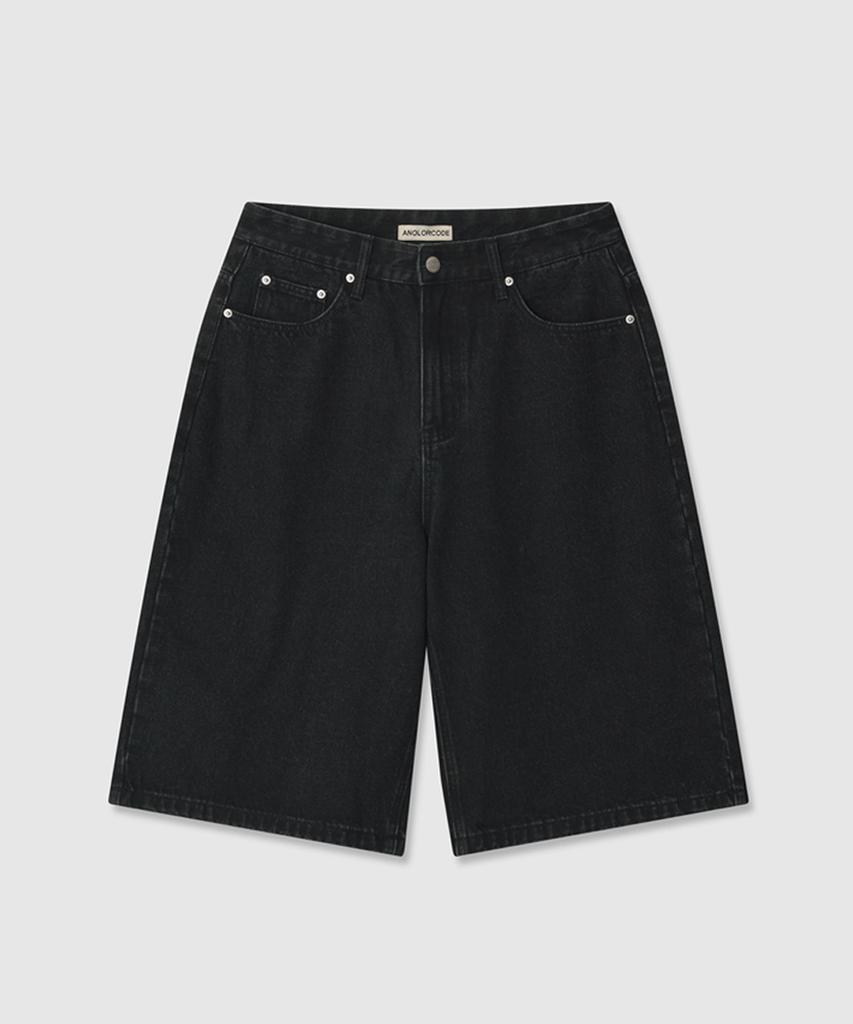 Eoneolleokodeu Node Half Denim Pants (Black)