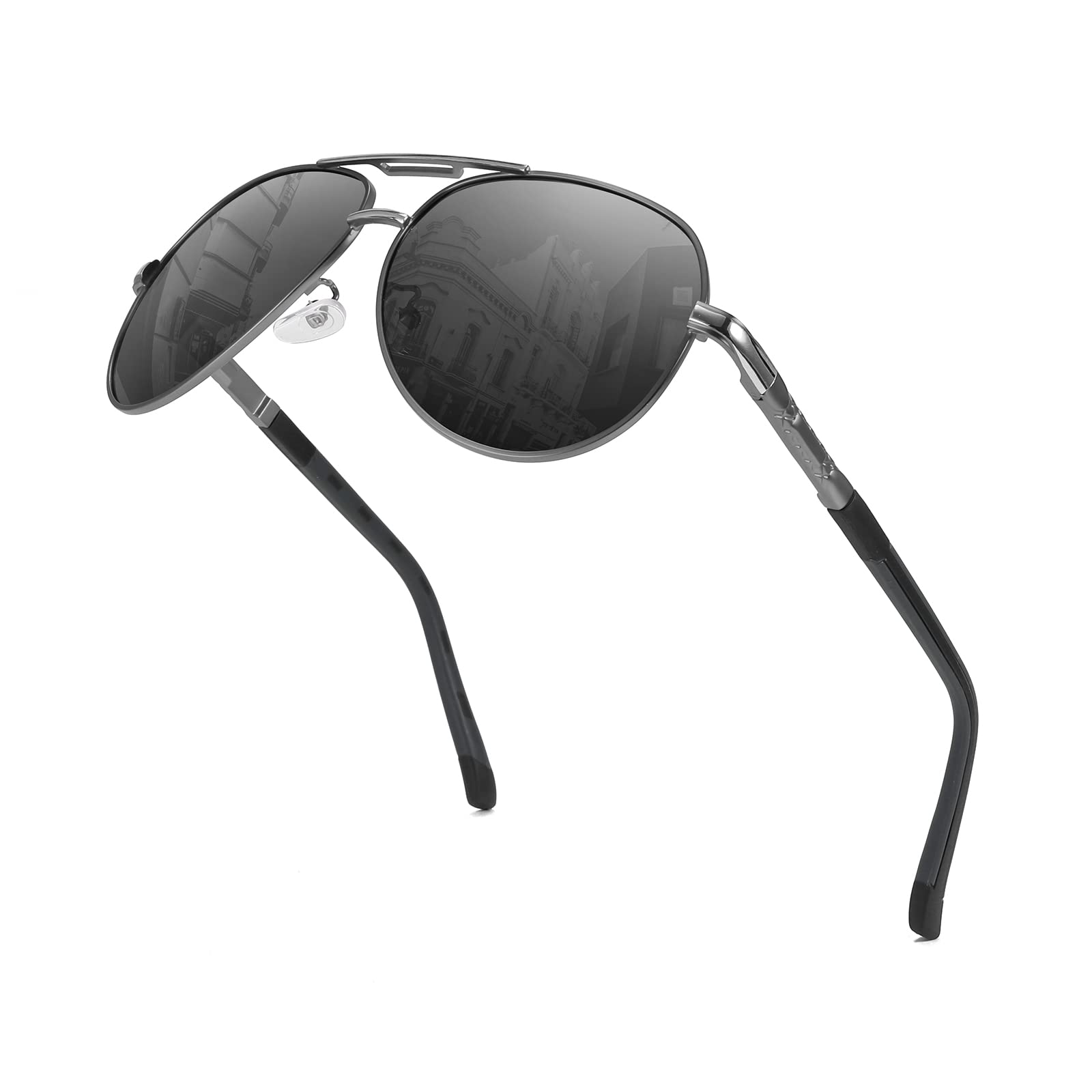 

FEISEDY Men s Polarized Sunglasses, Large Teardrop Pattern, Classic Design, Metal Frame, UV400 Protection, for Driving, B1052