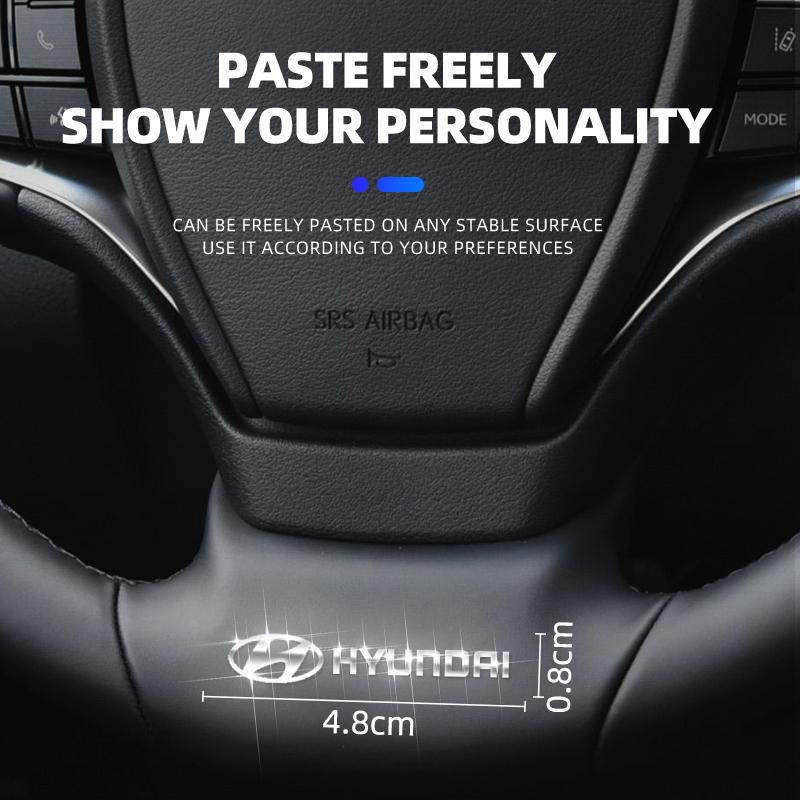 3D Metal Car Interior Dekoration Stickers Badges Auto Styling For Hyundai Tucson I10 I20 I30 Santa Fe Sonata Azera Accent b1