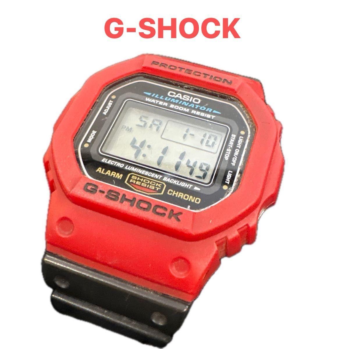 CASIO G-SHOCK DW-5600 Red Red Used watch with new battery replaced Working item