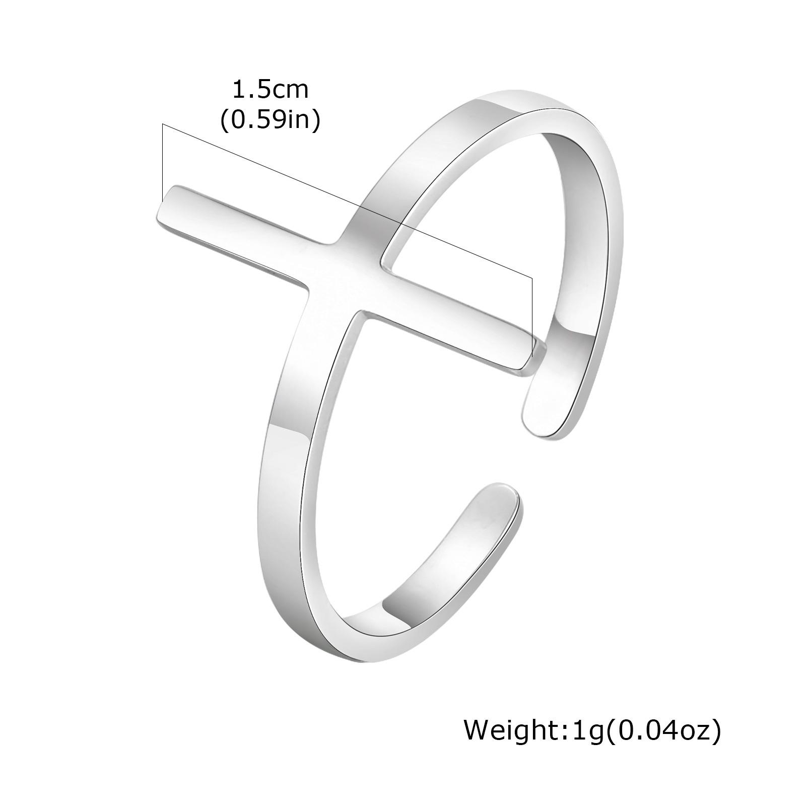 Stainless Steel Open Ring for Men Boys,Simple Cross Ring Men Ring,Classic Faith Jewelry Gifts adjustable