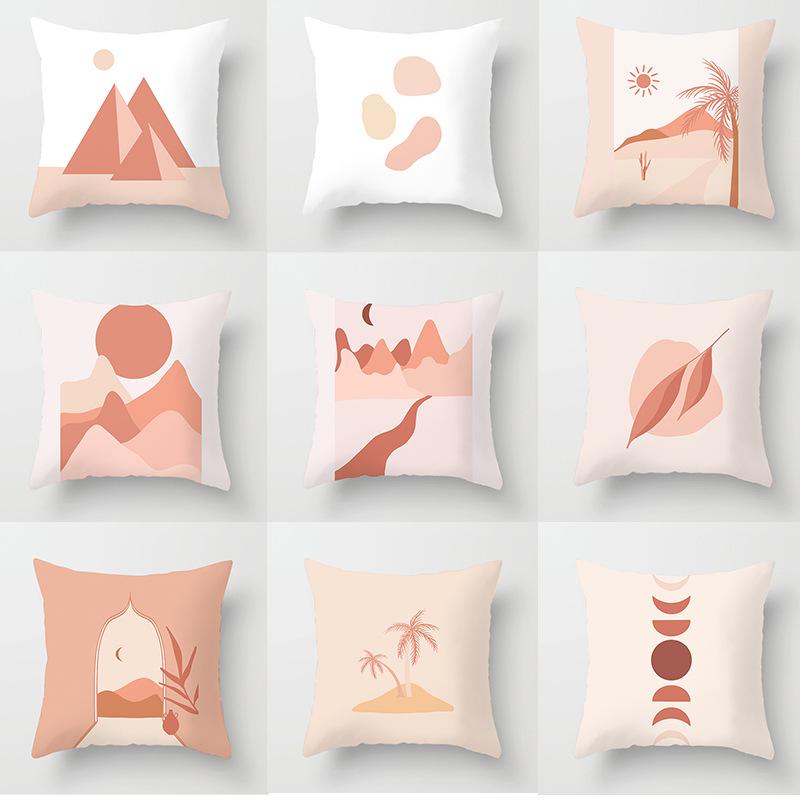 New Abstract Landscape Pillowcase Nordic Desert Plant Home Cushion Cover