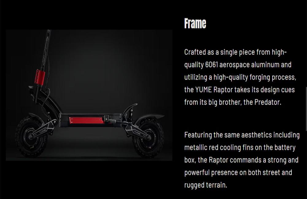 YUME Raptor Electric Scooter, 3000W*2 Motor, 60V 27Ah Battery, 11-inch Road Tires, 80km/h Max Speed