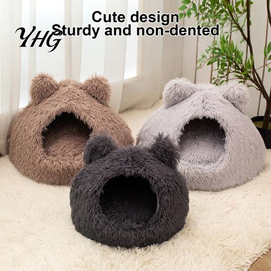 Year Round Pet Comfort Bed Plush Cat Cave Bed, Warm Enclosed Hideaway, Fluffy Cozy Corner for Small Animals Tent Burrow Indoor Cats Dogs Sack