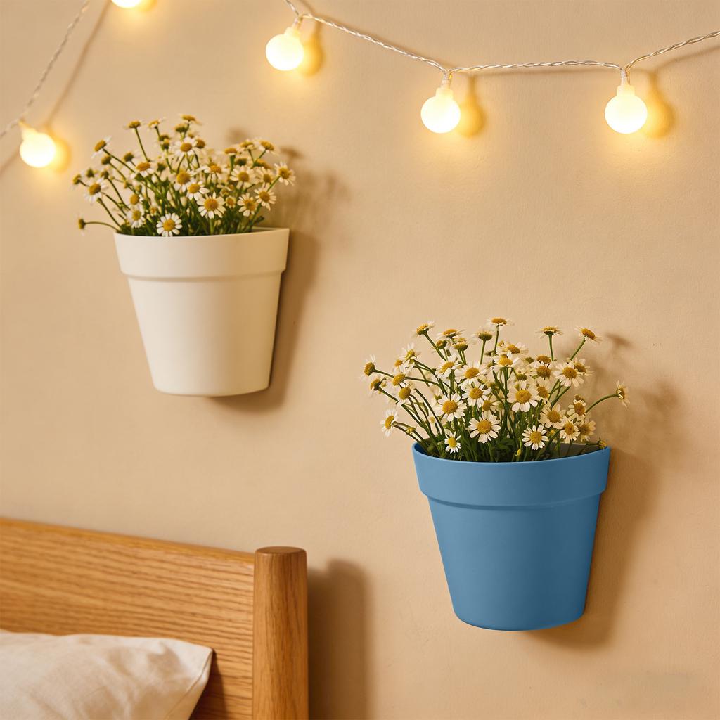 Wall Mount Half Round Flower Pot Durable Plastic Planter for Indoor or Outdoor Vertical Garden Use