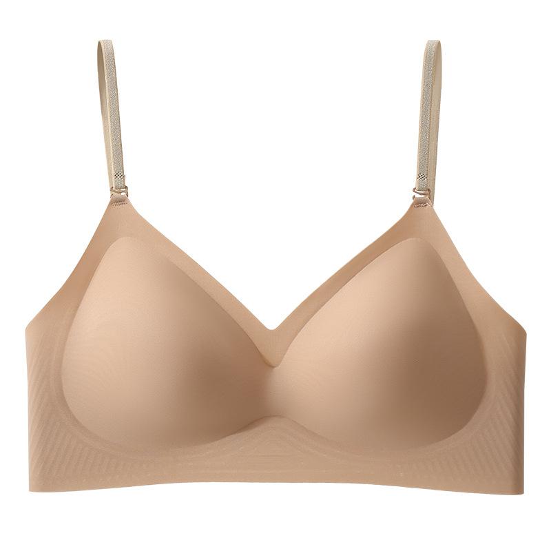 Liquid Foundation Invisible Opaque Gathering Underwear Women's Neck Sling Thin Shoulder Strap Integrated Large U Back Seamless Bra Cover