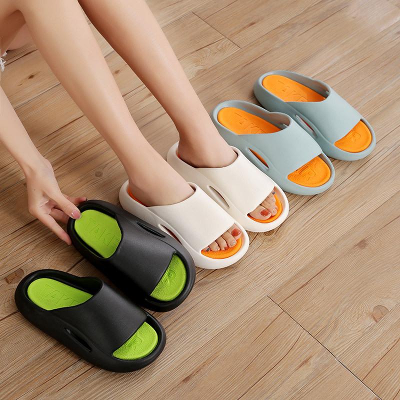 FUNKYMONKEY Women's Non-Slip Shower Slippers - Indoor Bathroom & Beach Sandals, White, Size 10 - View #5