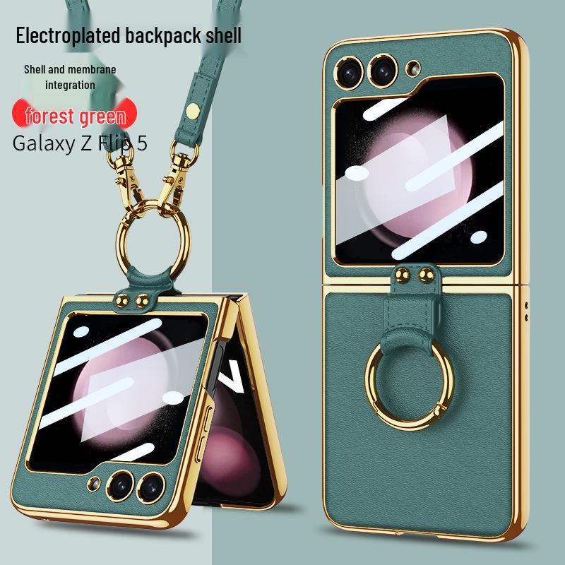 Crossbody Samsung Z Flip 5 Phone Case with Adjustable Lanyard and Strap, Hard Shell