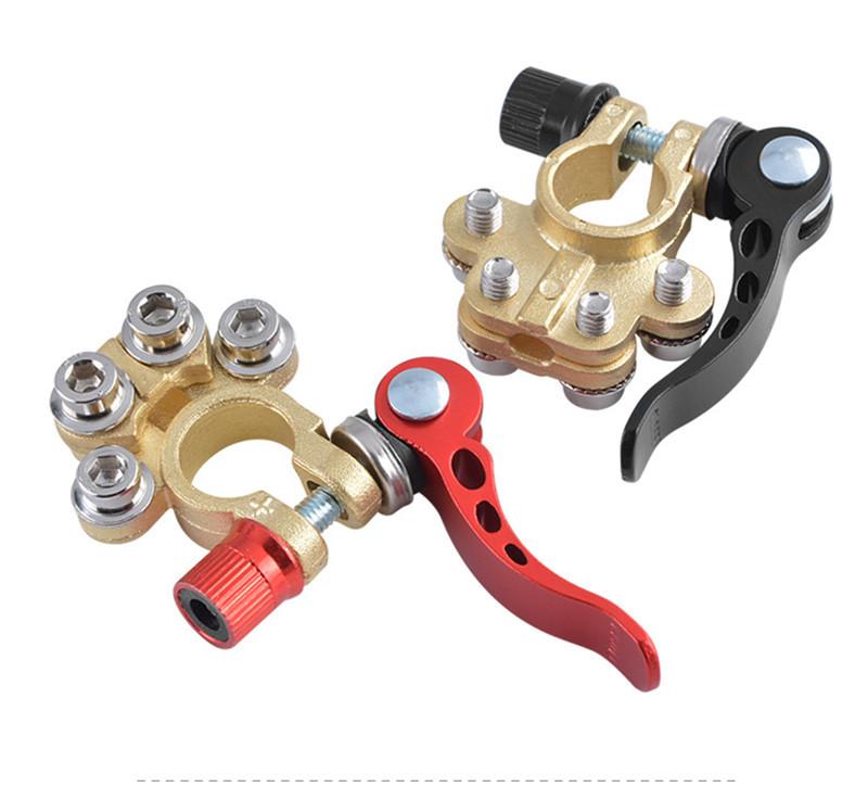 2 Pair Quick Disconnect Auto Cables Connectors Car Battery Bornes Main Cable Post Clamp Terminal Screw Connection For Car Truck