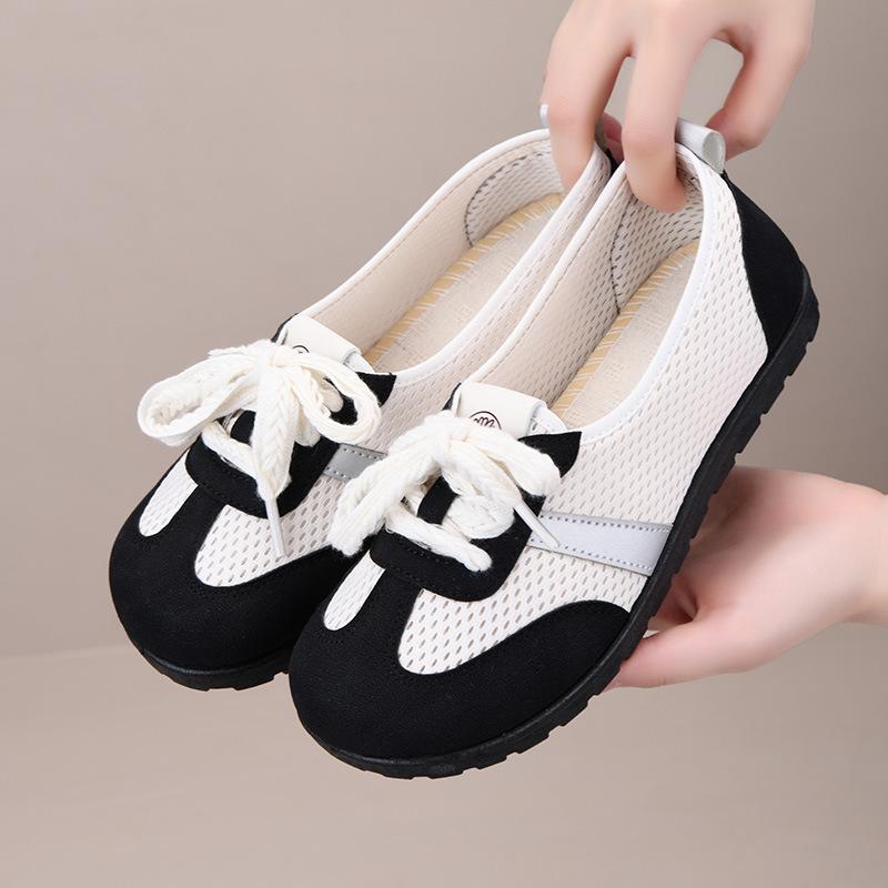 Summer Old Beijing Cloth Shoes Women's Single Shoes Mesh Surface Shallow Mouth Forrest Gump Shoes Popular Comfortable Versatile Sports Mother German T
