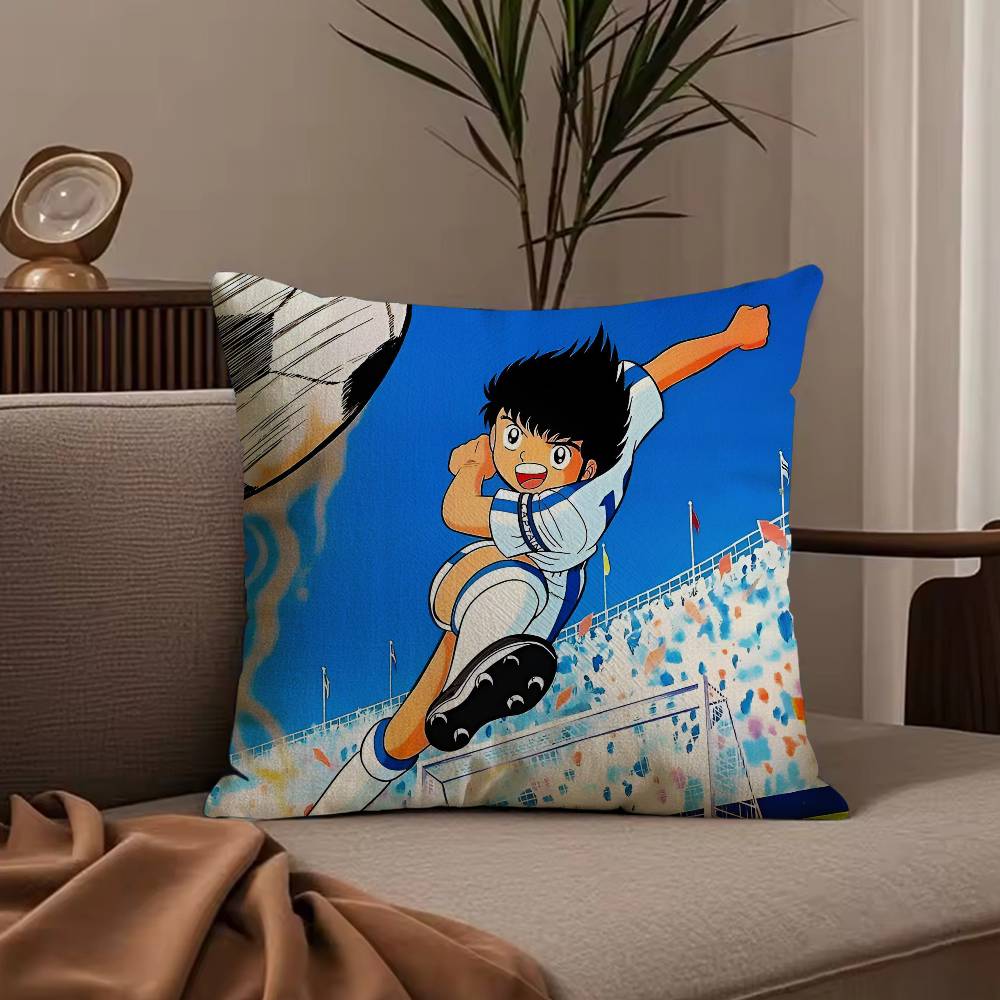 Hot Anime C-Captain T-Tsubasa Pillow Case Anti-dustmite Pillowcase Invisible Zipper Silky Short Plush Sofa Cushion Cover