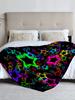 colorful star-patterned flannel blanket, perfect for sofa, bed, office. Ideal gift for family, friends, and holidays.