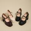 Dámské boty Mary Jane nové jarní a podzimní francouzské retro boty na podpatku s přezkou na jednom pásku silná voděodolná platforma jediné boty
