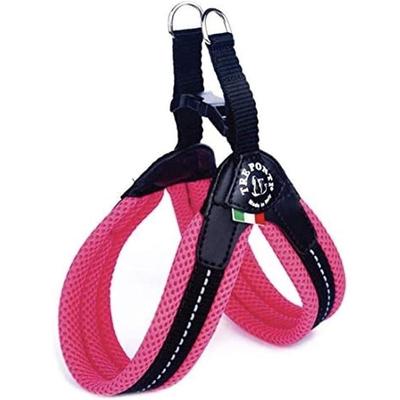 Tre Ponti Fibbia Soft Mesh Harness for Small Dogs Pink 1.5 Size Cushioned Breathable Design