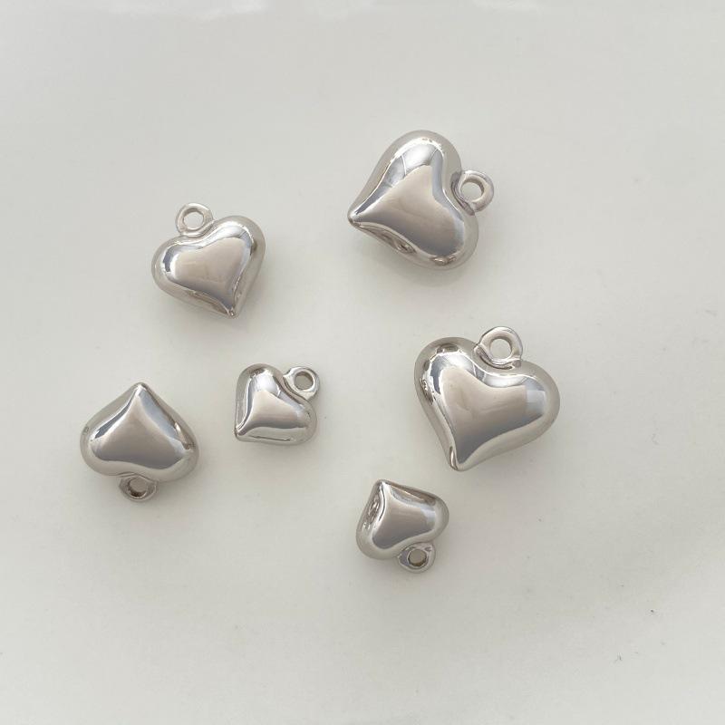 14k Gold Plated Heart-Shaped Copper Pendant Jewelry Accessory 10mm