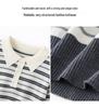 Andis Women's Color Block Stripe Polo Neck Knit Top - Age-Reducing Autumn/Winter Style