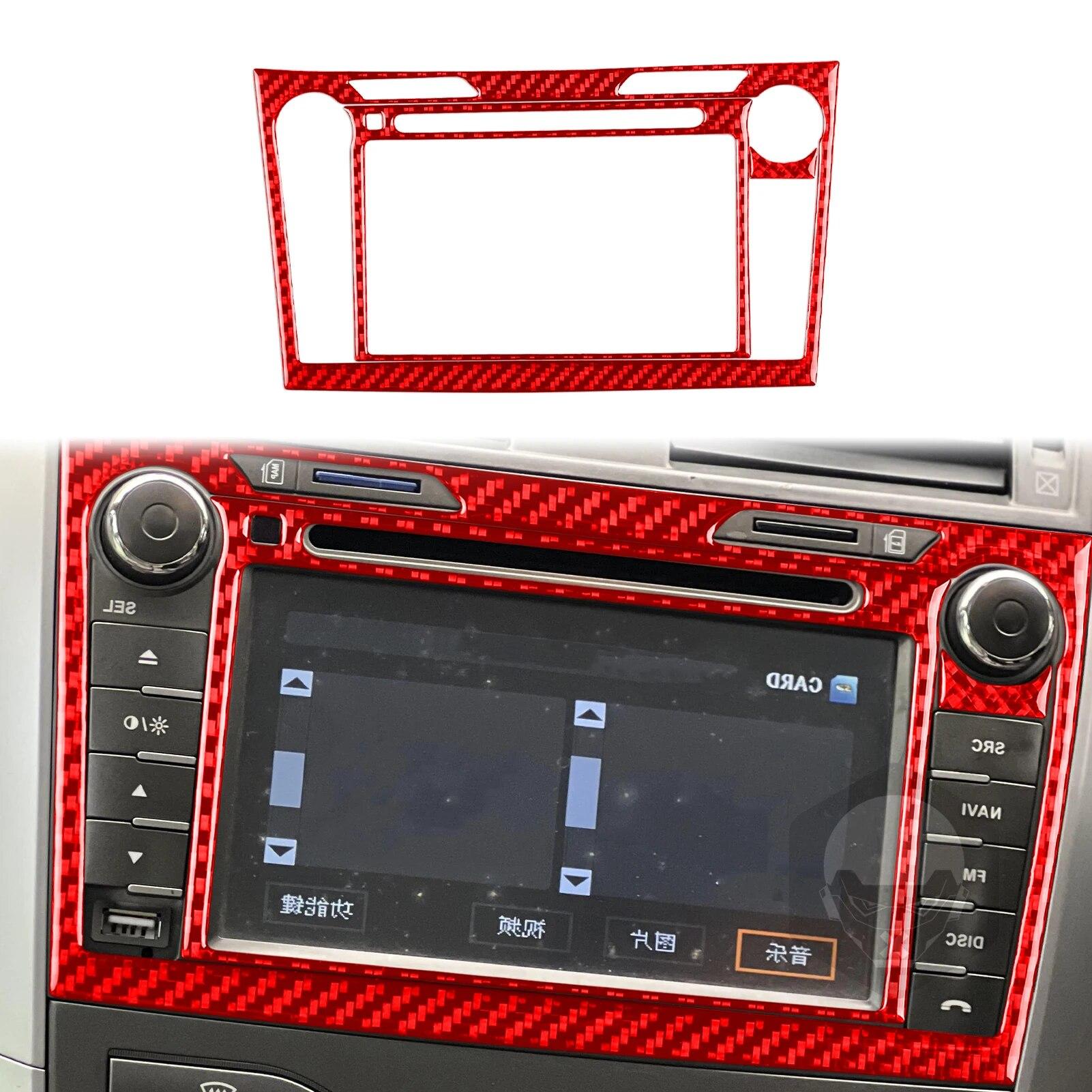 

Для Toyota Corolla 2007 2008 2009 2010 2011 2012 2013 аксессуары из углеродного волокна, внутренняя мультимедийная рамка, накладка, наклейка RED-RHD