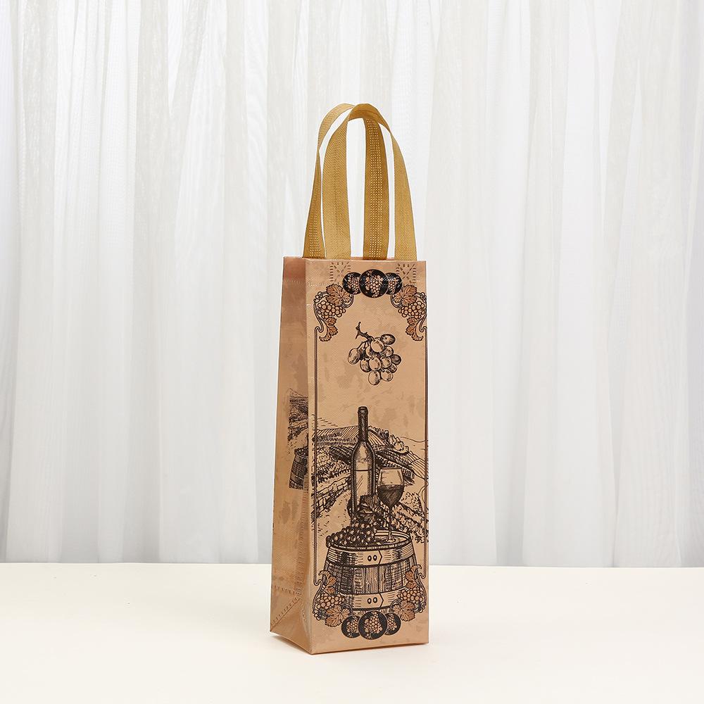 StoBag Wine Bottle Bags Gift Wrapping Bags Vintage Style Luxury Designer Bags Non Woven Packaging Bags for Sweets Party Favor