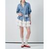 White long-sleeve women's shirt, 2026 spring new style, European style lace trim loose top