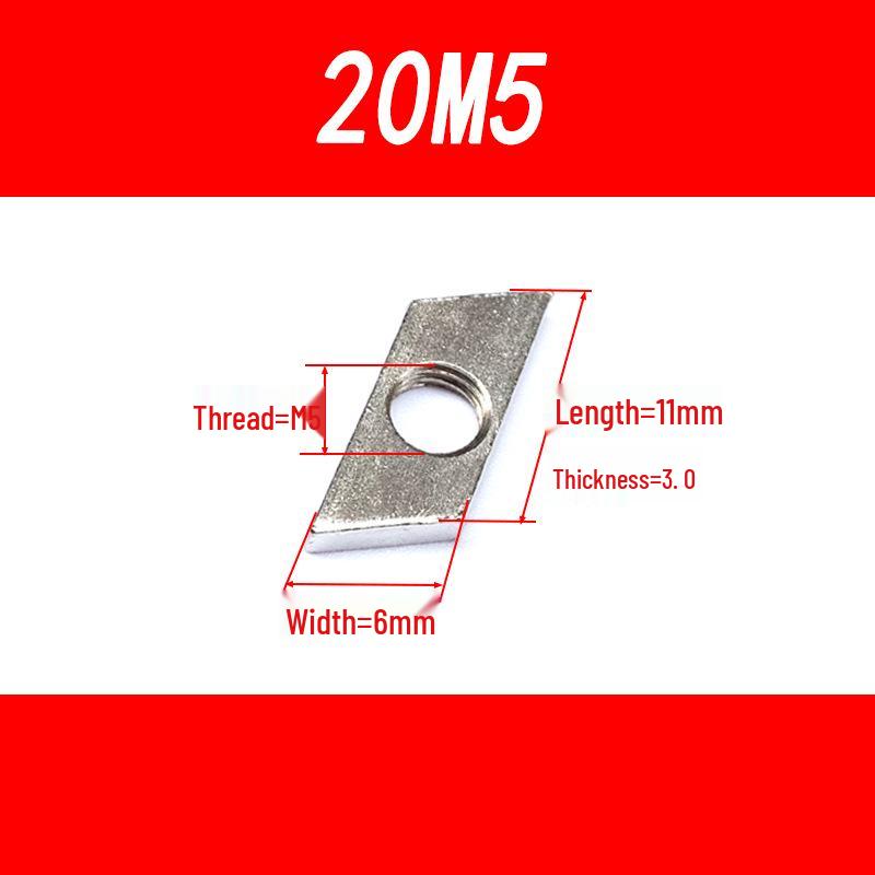 

Квадратная гайка для промышленного алюминиевого профиля 3030/4040 M4/M5/M6/M8 - Ромбовидный дизайн, Национальный стандарт