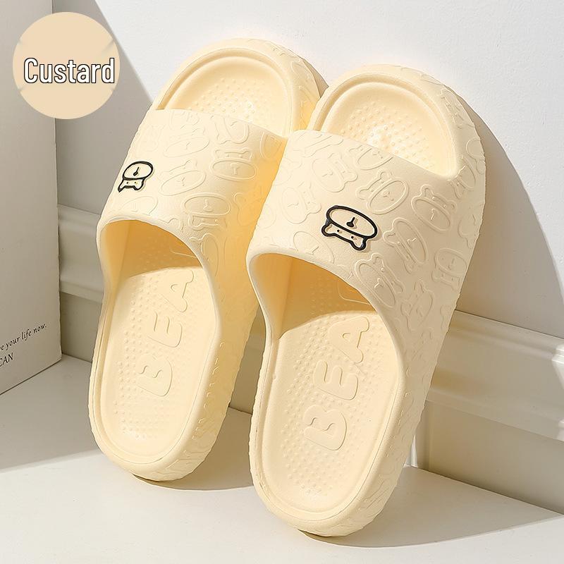 Non-Slip Cartoon Bear Slippers for Kids - Odorless, Quiet, and Cool Summer Footwear for Boys & Girls