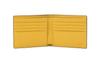 Fendi Logo Printed Short Double-Fold Calfskin Wallet For Men Black And Yellow