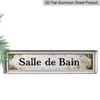Plano 2D, 1 ud. Montable en Pared Vintage Francés Baño Aluminio Señal Decorativa Adecuado para Hogar, Casa de Campo Rústico Placa de Aluminio con Citas