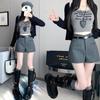 High-Waisted Women's Woolen A-Line Shorts - 2026 Autumn/Winter Collection, Fashionable Wide-Leg Bootcut Style.