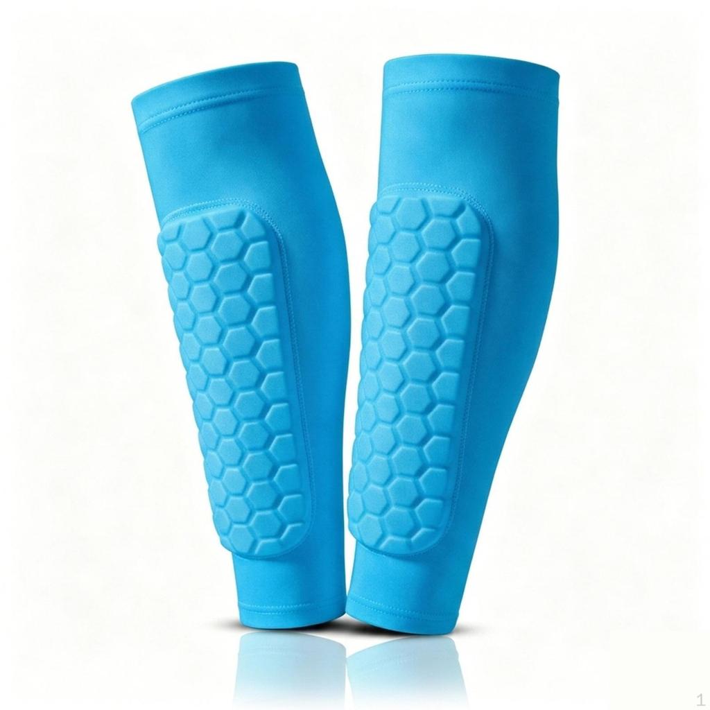 Shielded Shin Sleeve Impact Protection Football Guards Flexible Leg Protectors for Children,