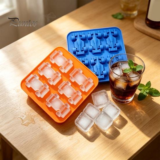 Silikon-Backformen für Kinder Rennauto Eisform, 6 Mulden 3D Kuchen Süßigkeiten Gelee Leicht zu reinigende Schale, Lebensmittelgeeignet Flexibel Form Schokolade Seife,