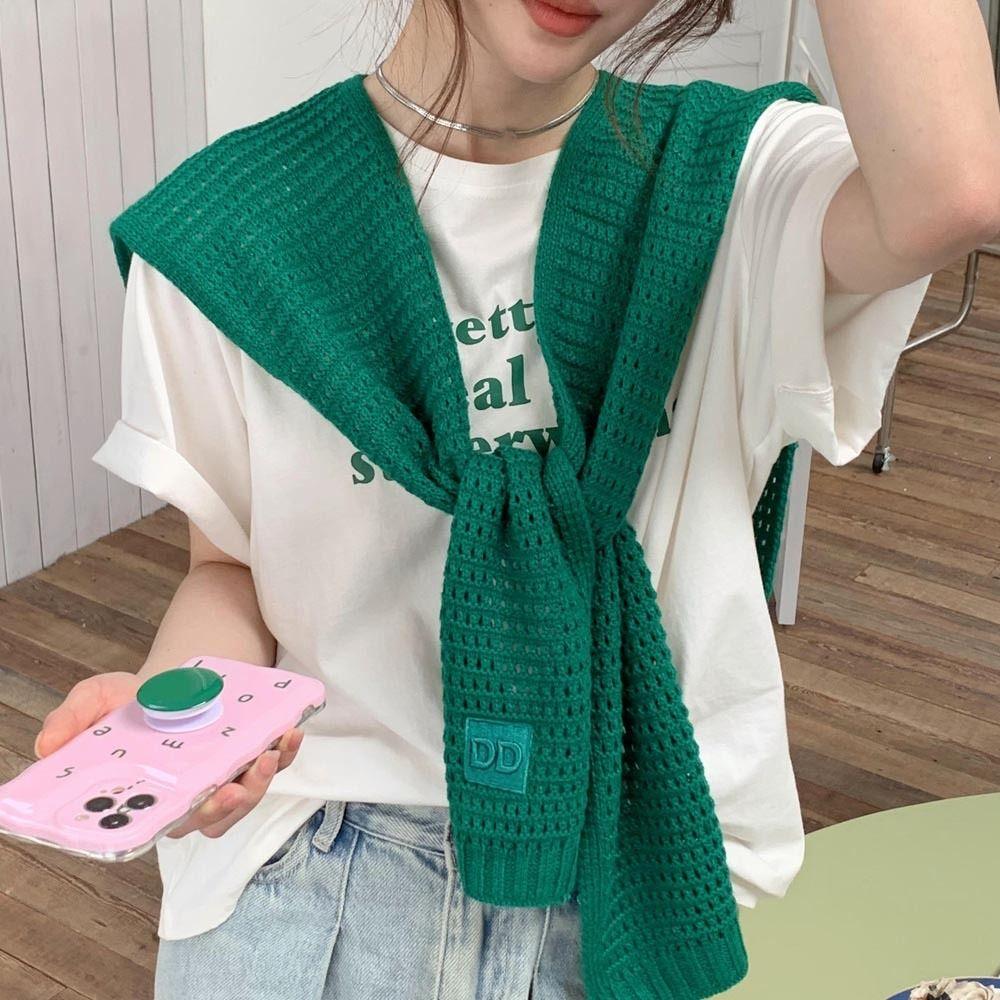 Șal Tricotat Călduros Culoare Solidă Șal din Lână Accesorii Vestimentare de Modă Unisex