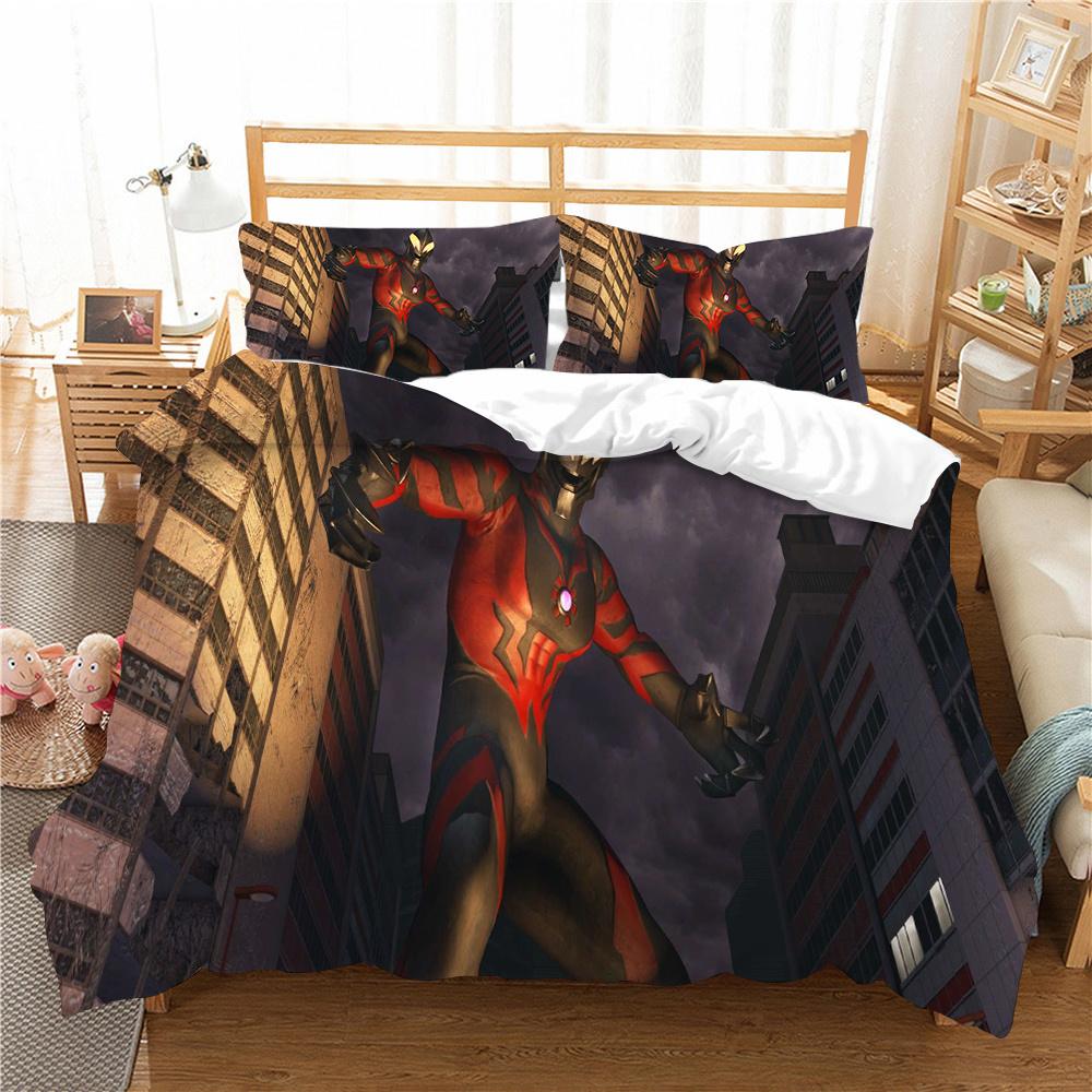 Bedding Cover Suit Ultraman Printing Teens Fashion Bedspread Polyester Pillowcase Home Textiles Duvet Cover