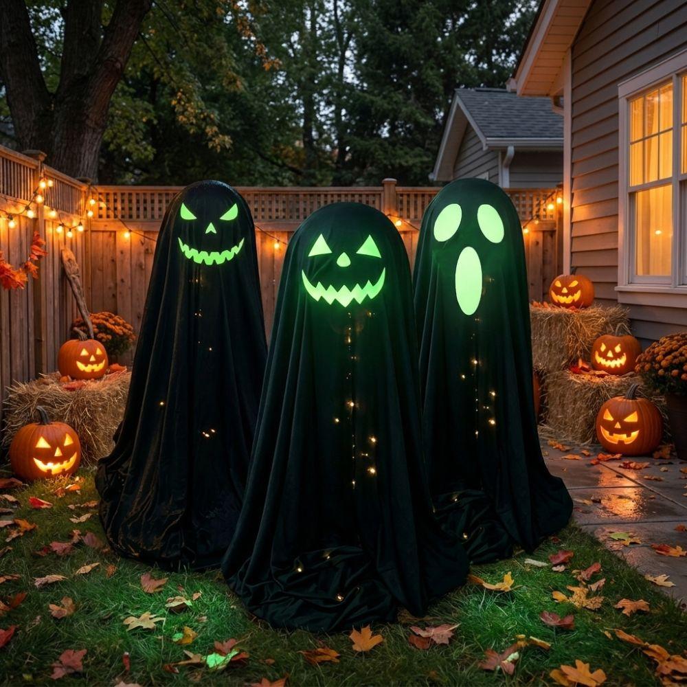 Luminous Halloween Standing Ghost Decor Soft LED Lights Lights Ghost Ornament  Holiday Party Decor