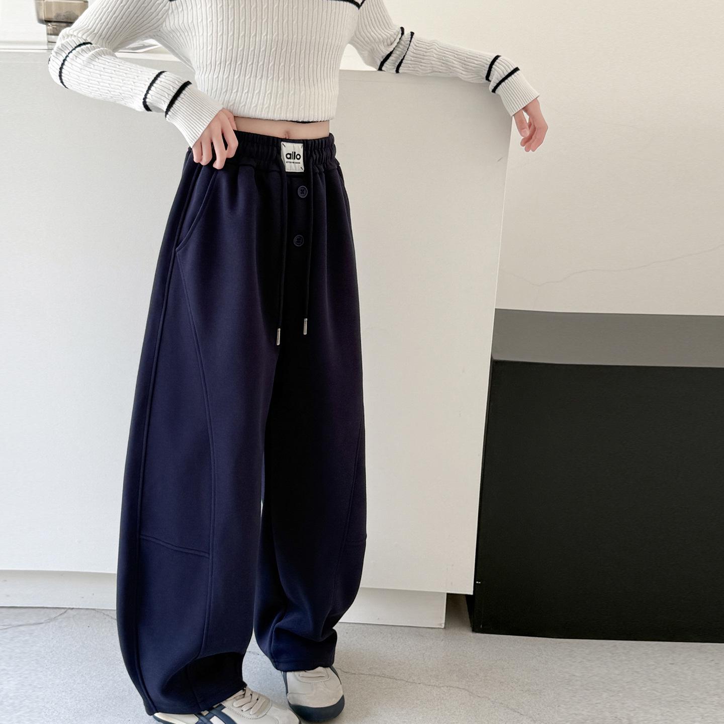 

Осень 2025 Повседневные спортивные штаны для девочек-подростков 150cm тёмно-синий