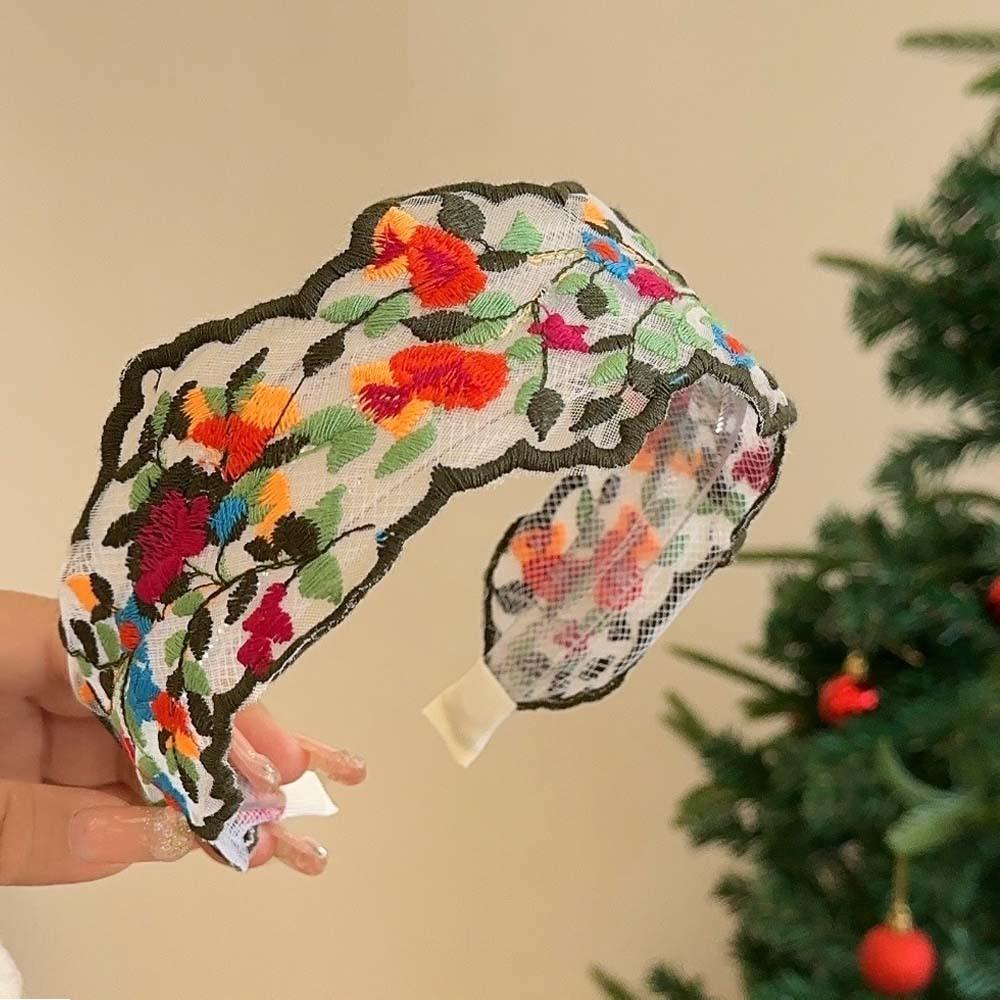 

1 шт. Французская винтажная повязка на голову с цветочной вышивкой для женщин, новая дизайнерская повязка на голову для женщин.