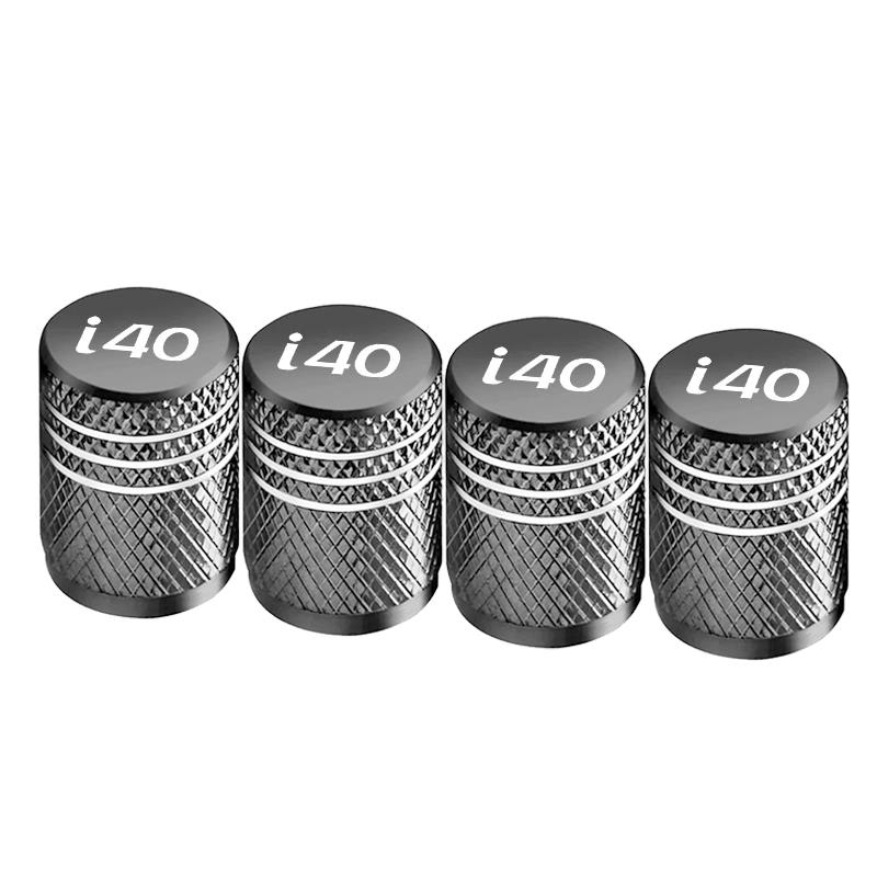 Aluminum Car Tire Valve Stem Caps For Hyundai I40 Logo Auto Wheel Air Valve Waterproof Dustproof Tyre Decoration Covers 4Pcs Tire Chucks 1