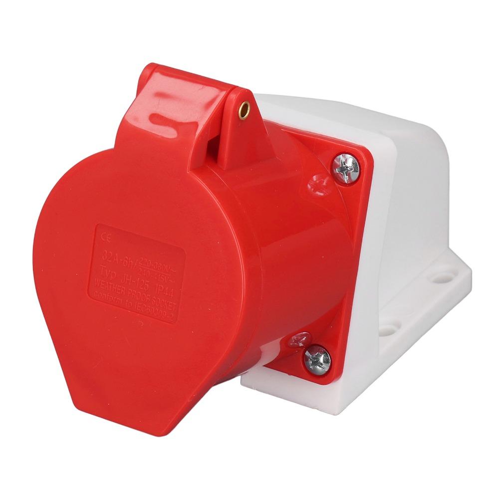 2 Set IP44 Waterproof Industrial Socket 380-415V Surface Mounted Socket  Electrical Connection