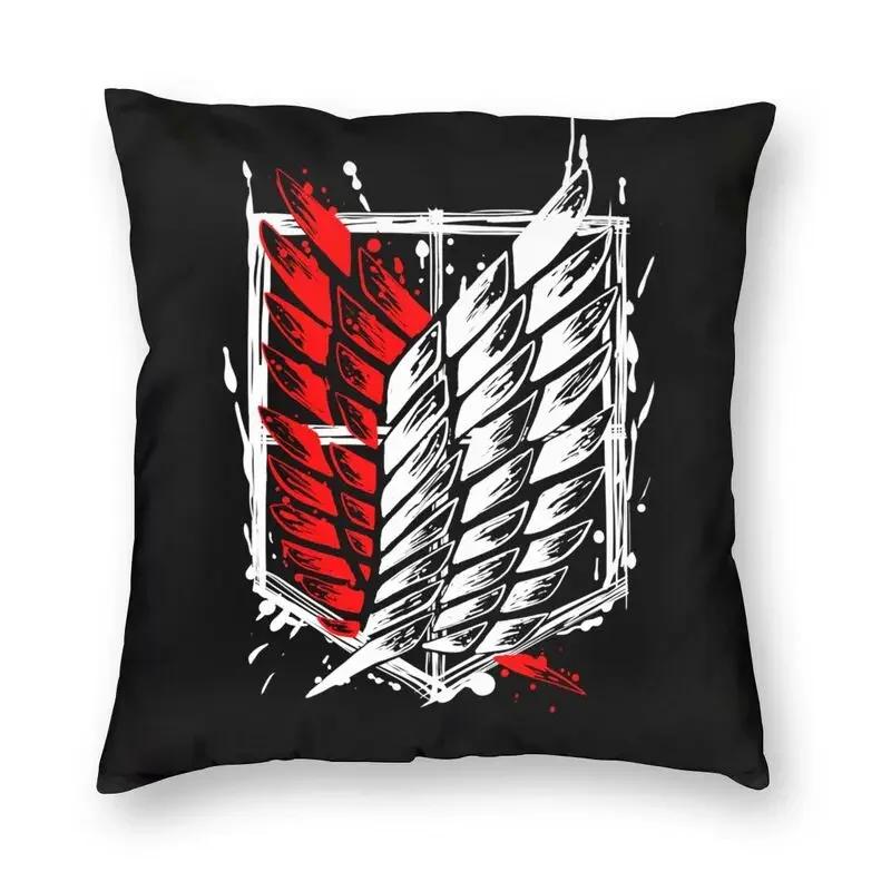 

Nordic Attack On Titan Cushion Covers Sofa Cover Home Decor Decorative Wings of Freedom Anime Manga Square Pillow Case 40x40cm 12x12Inch